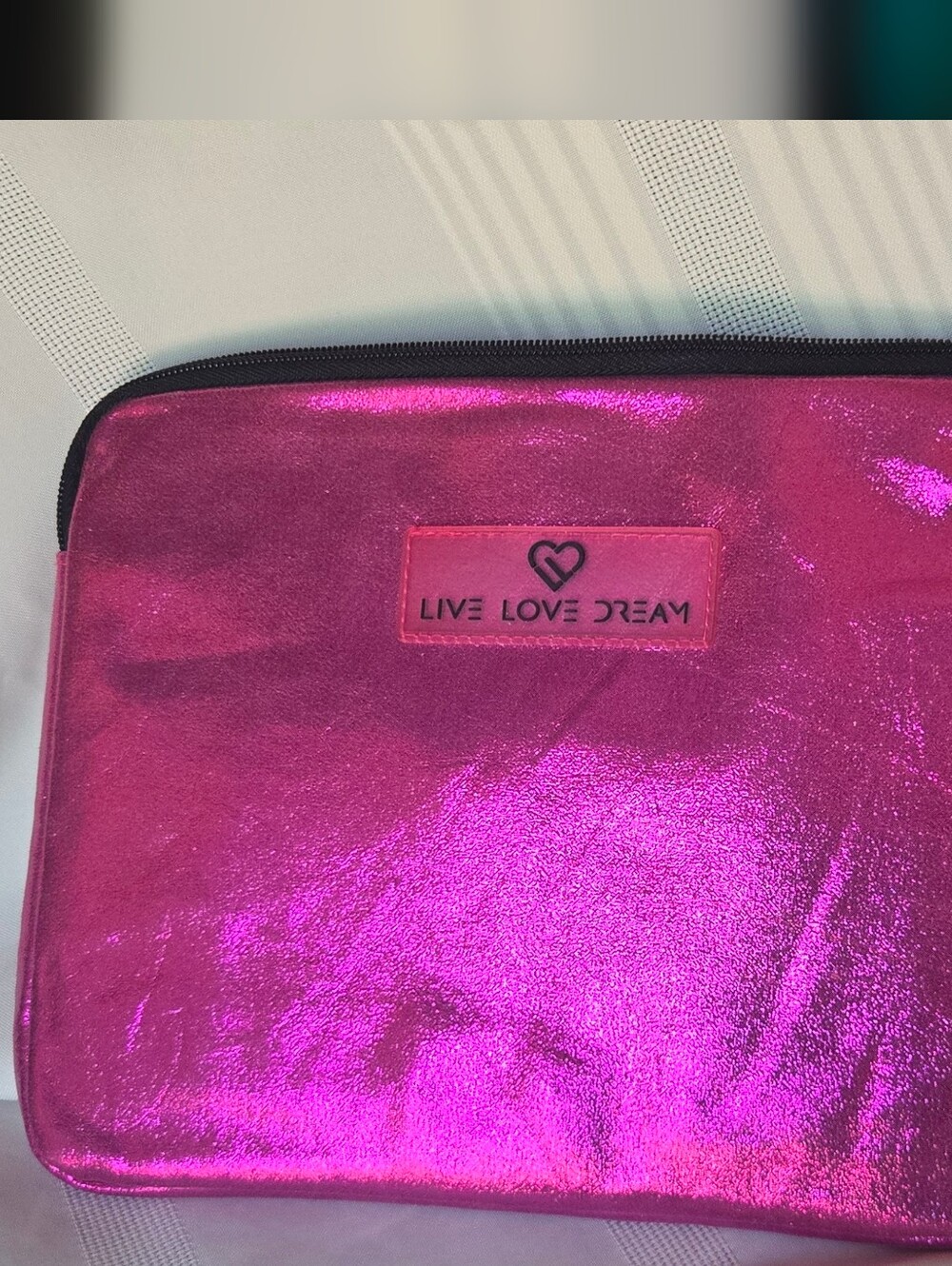 EUC Metallic Hot Pink Padded Tablet Sleeve